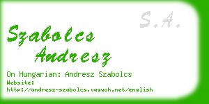 szabolcs andresz business card